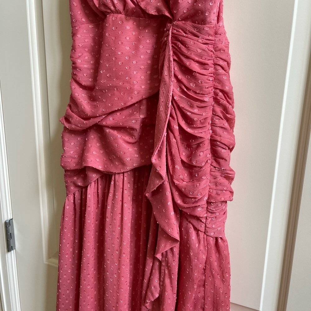 Lulus Season of Soirees Washed Red Clipped Dot Ruffled Maxi Dress - Picture 4 of 8